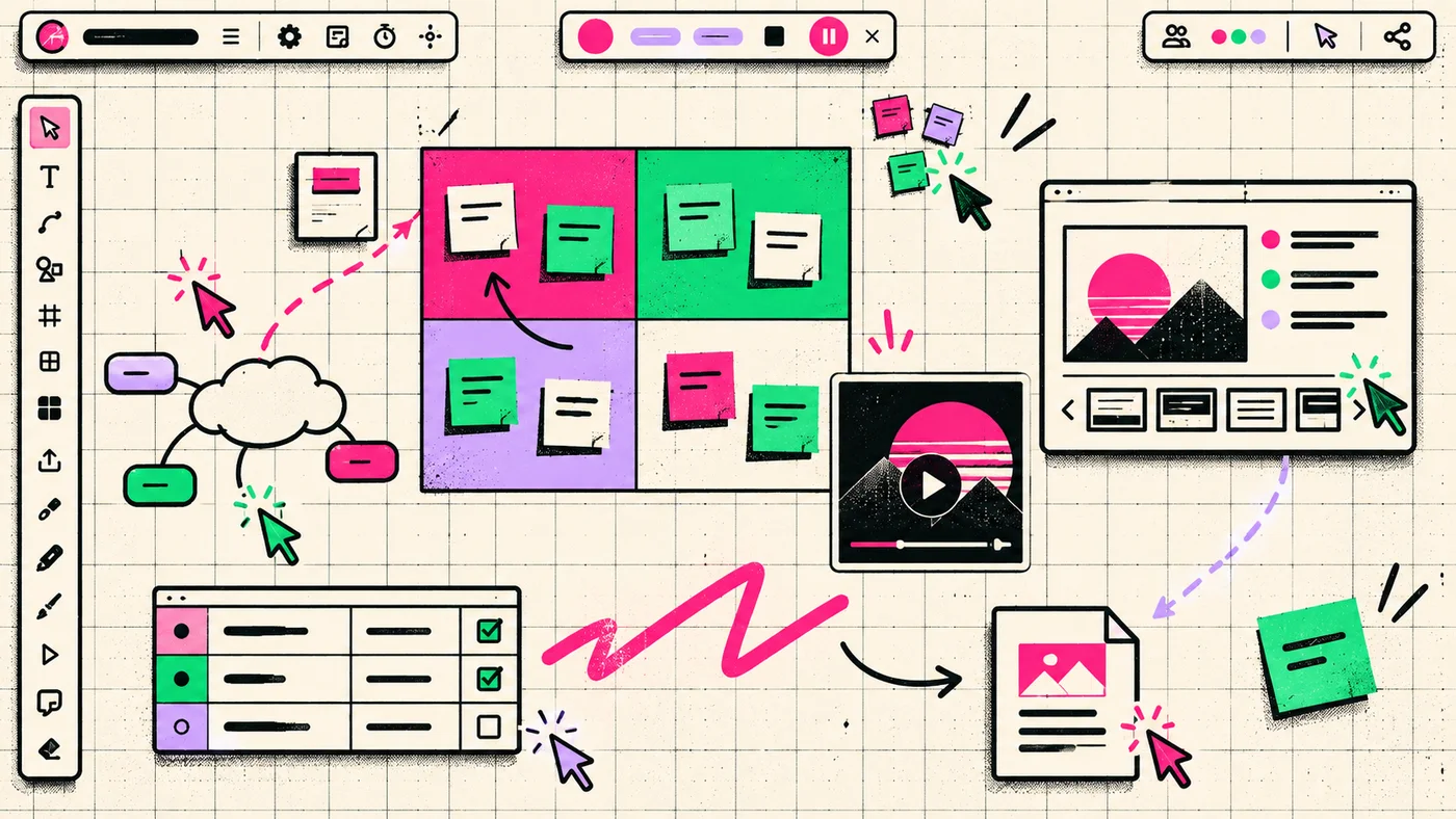 An infinite collaborative canvas filled with connected visual ideas